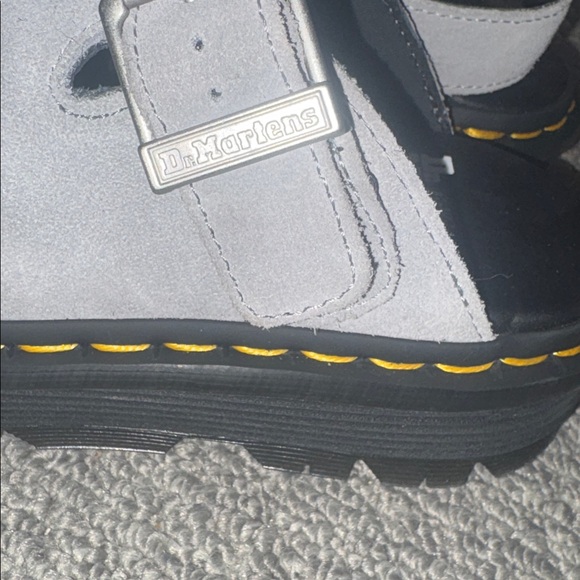 NWT DR. MARTENS Zebzag Suede Slingback Platform Mule in Grey - Picture 6 of 9